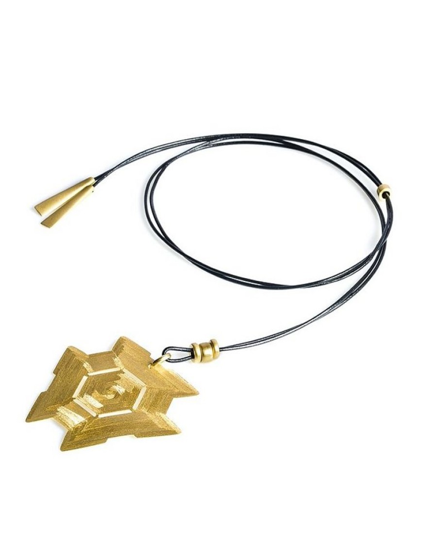 Gioielli Stefano Patriarchi Contemporary Jewelry | Crystal Etched Golden Silver Long Necklace