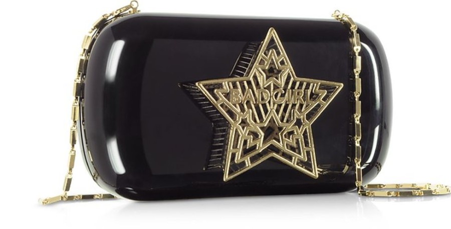 Borse Maissa Clutch & Mini | Bad Girl Clutch In Plexiglass Nero Con Stella 3D