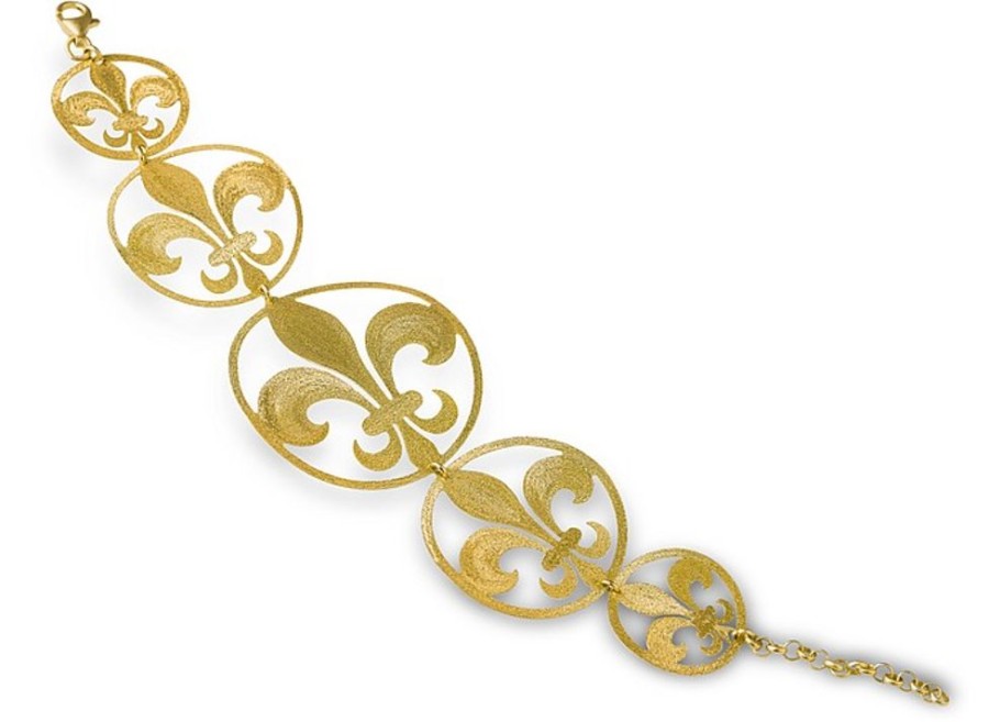 Gioielli Stefano Patriarchi Contemporary Jewelry | Etched Golden Silver Small Giglio Bracelet