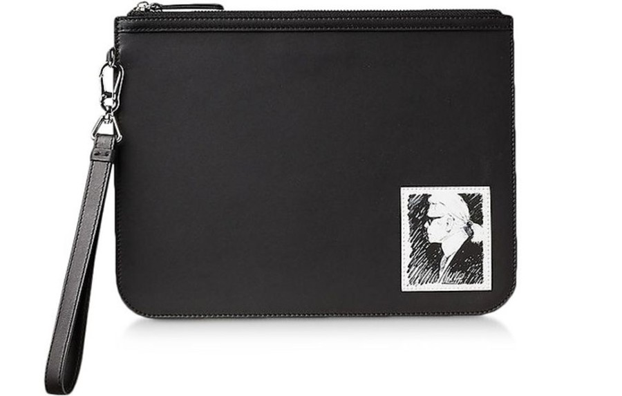 Borse Karl Lagerfeld Clutch & Mini | Karl Legend Elegance Clutch In Pelle Nera