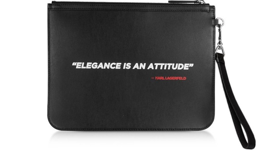 Borse Karl Lagerfeld Clutch & Mini | Karl Legend Elegance Clutch In Pelle Nera