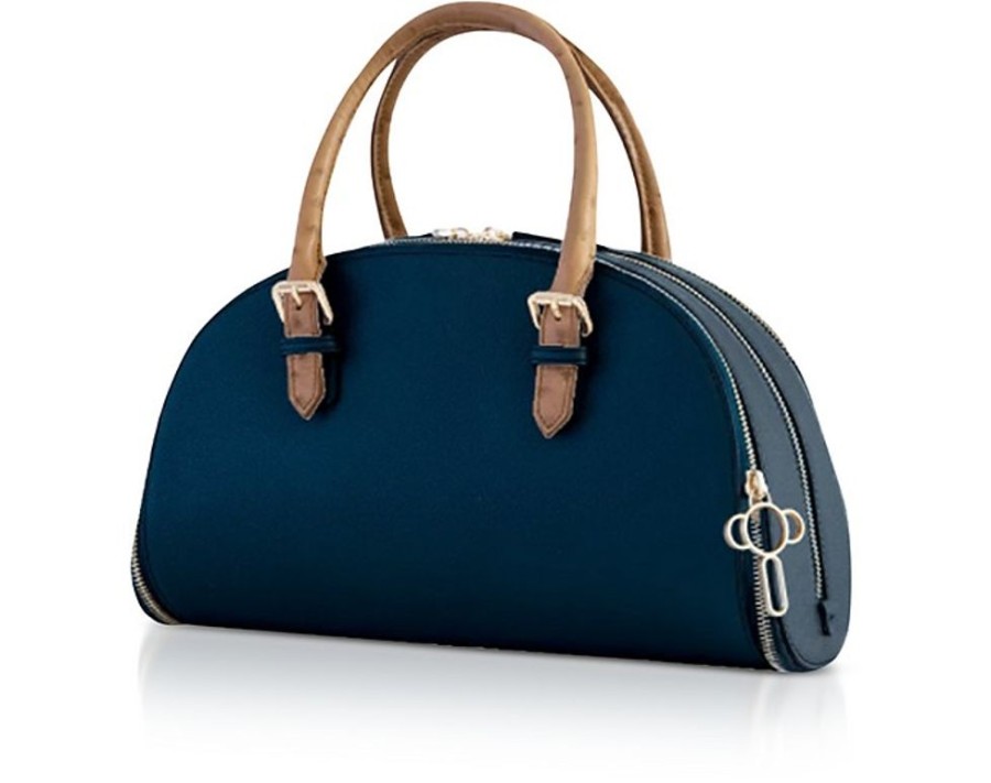 Borse Elba Concept A Mano | Blue Ostrich Modular Leather Handbag