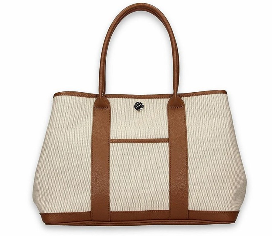 Borse Bonfanti Shopping | Marina B - Light Beige And Brown Tote Bag