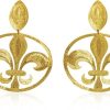 Gioielli Stefano Patriarchi Contemporary Jewelry | Etched Golden Silver Drop Giglio Earrings