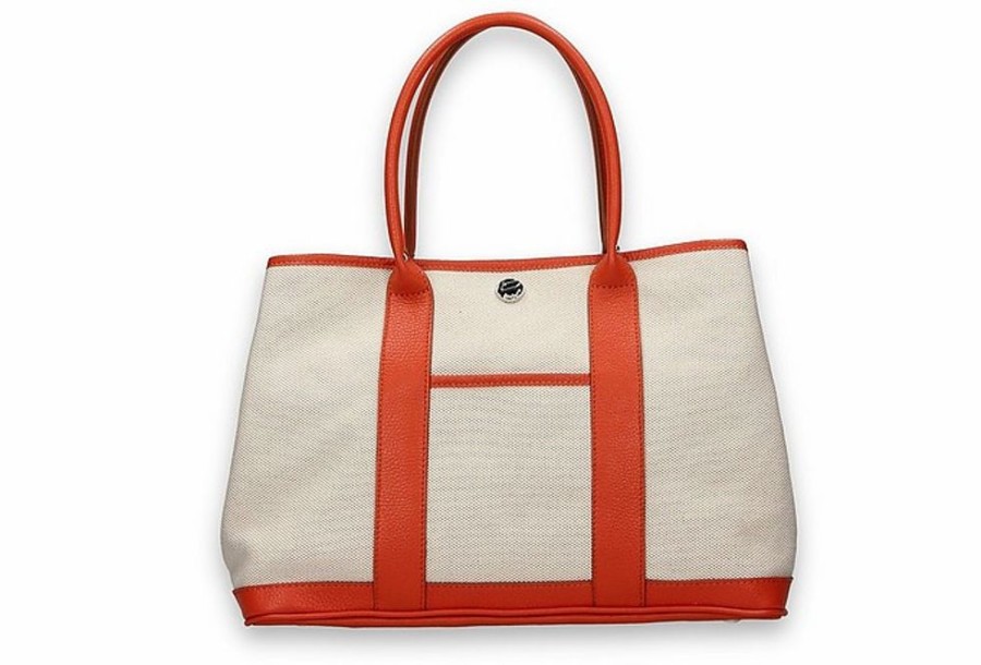 Borse Bonfanti Shopping | Marina B - Light Beige And Orange Tote Bag