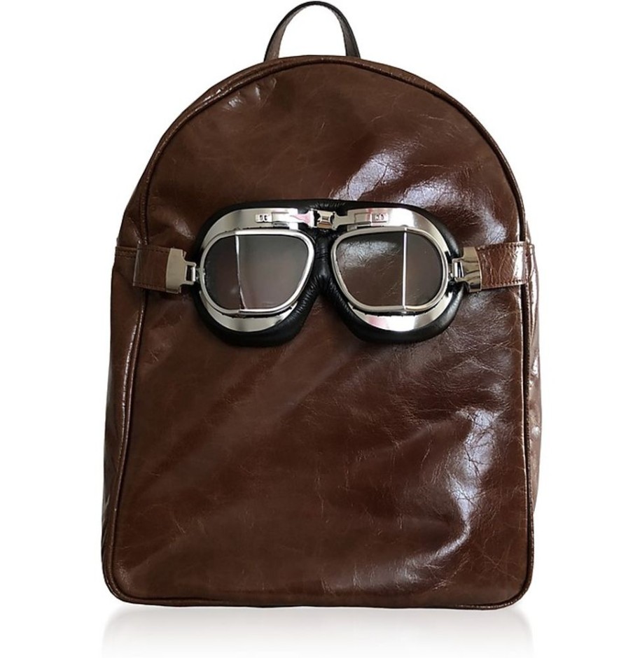 Borse Poshead Zaino | Large Brown Leather Poshback Steam Backpack