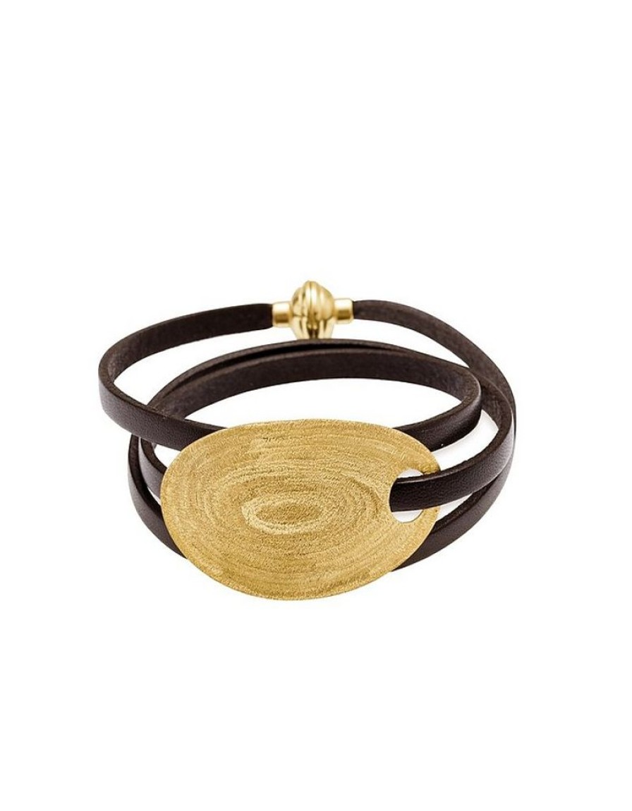 Gioielli Stefano Patriarchi Contemporary Jewelry | Etched Golden Silver Wrap Bracelet