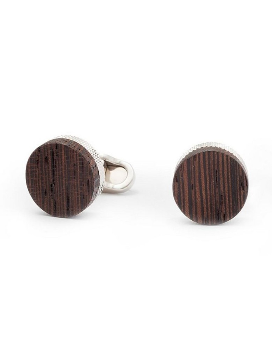 Gioielli Mon Art Gioielli Uomo | Oslo Brass And Wood Round Cufflinks