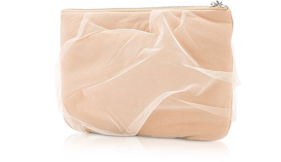 Borse MM6 Maison Martin Margiela Clutch & Mini | Pochette In Jersey Beige E Tulle