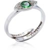 Gioielli Bernard Delettrez Fine Jewelry | Anello Mini Eye In Oro Con Diamanti E Tsavorite