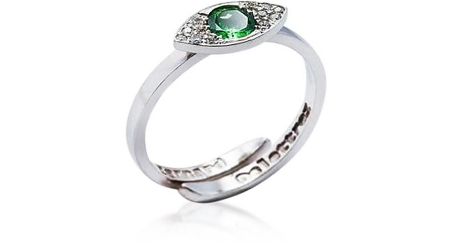 Gioielli Bernard Delettrez Fine Jewelry | Anello Mini Eye In Oro Con Diamanti E Tsavorite