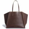 Borse Cristian Marcucci A Mano | Gemma L Testa Di Moro Beige - Grained Calfskin Leather Brown Tote Bag