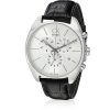 Gioielli Calvin Klein Collection Orologi Uomo | Black Croco Embossed Leather Men'S Stainless Steel Exchange Chronograph Watch