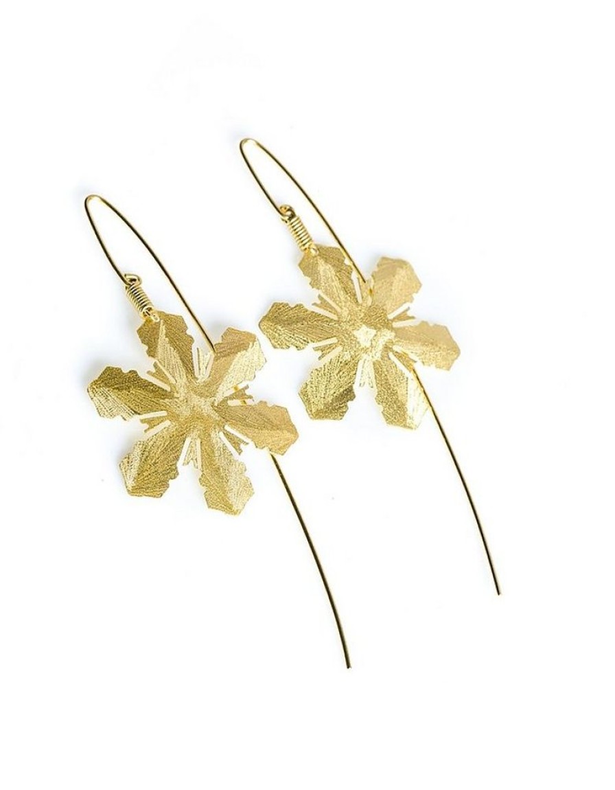 Gioielli Stefano Patriarchi Contemporary Jewelry | Etched Golden Silver Snow Drop Earrings