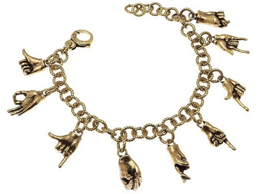 Gioielli Alcozer & J Contemporary Jewelry | Emoticons Hand Brass Bracelet