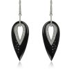 Gioielli Rosato Fine Jewelry | White Gold, Diamonds And Black Enamel Cigno Earrings