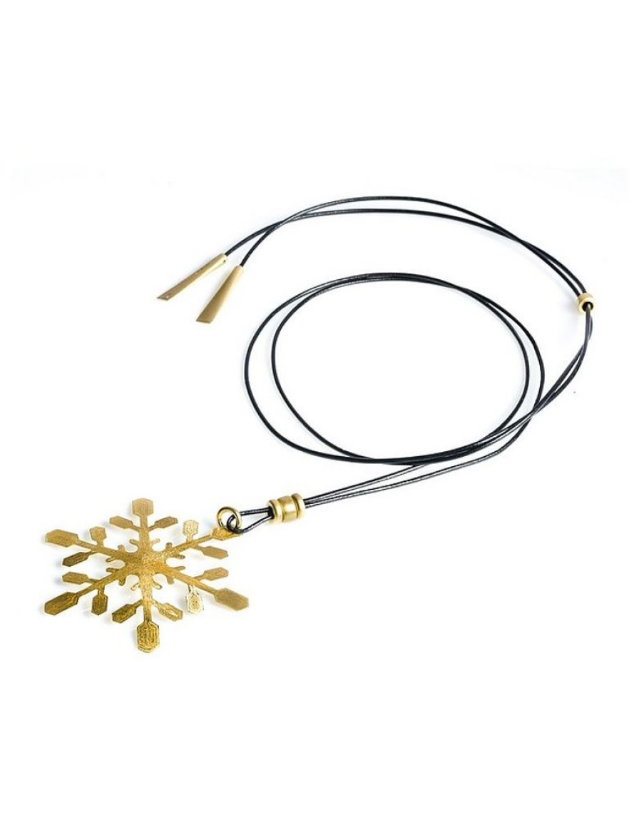 Gioielli Stefano Patriarchi Contemporary Jewelry | Snow Etched Golden Silver Long Necklace