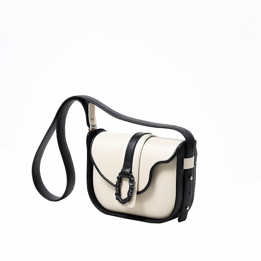 Borse Marco Trevisan Tracolla | Lia Mt - Ivory And Black Crossbody Bag