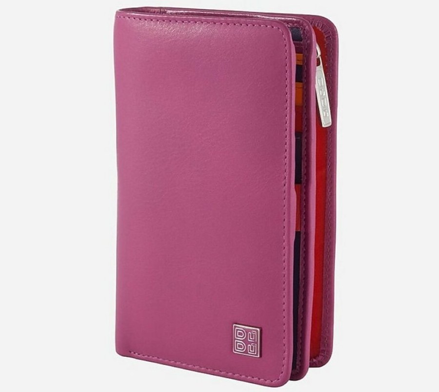 Borse Dudubags Portafogli & Co. | Purple Leather Vertical Wallet W/Zip Pocket