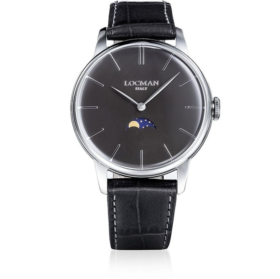 Gioielli Locman Orologi Uomo | 1960 Moon Phase Men'S Watch W/ Leather Strap