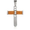 Gioielli Forzieri Gioielli Uomo | Stainless Steel And Leather Cross Pendant