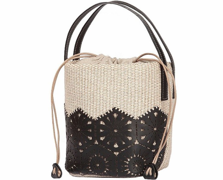 Borse Roberta Gandolfi Bucket | 6030 Giulia - Beige And Black Bucket Bag