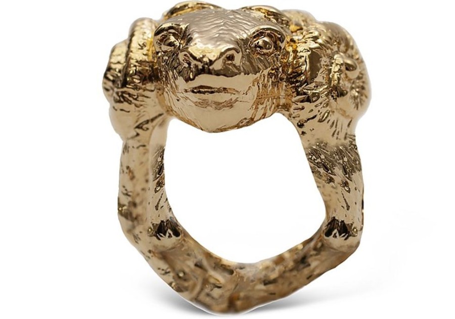 Gioielli Bernard Delettrez Contemporary Jewelry | Gold Plated Aries Bronze Ring