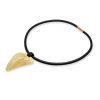 Gioielli Stefano Patriarchi Contemporary Jewelry | Etched Golden Silver Choker W/ Large Drop Pendant