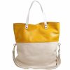 Borse Claudia Firenze Shopping | Cl10449 - Ivory And Ocher Tote Bag