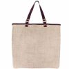 Borse Pier Sicilia Shopping | Salina Large - Natural And Dark Burgundy Tote Bag