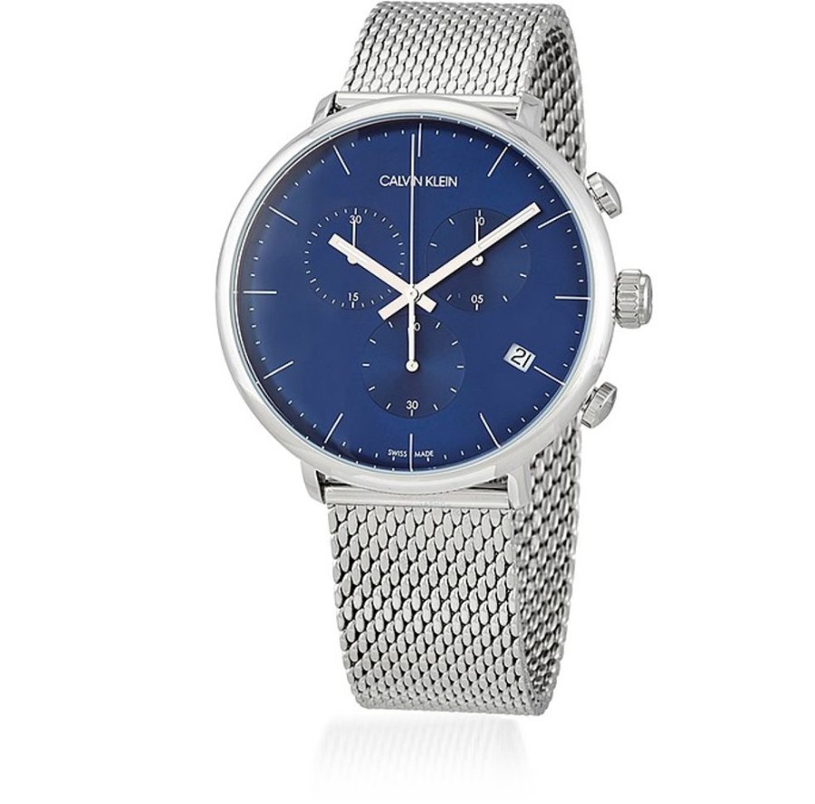 Gioielli Calvin Klein Collection Orologi Uomo | High Noon Men'S Stainless Steel Quartz Watch W/Blue Dial And Milano Mesh