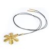 Gioielli Stefano Patriarchi Contemporary Jewelry | Gold-Tone Sterling Silver Stalactite W/ Long Leather Lace