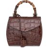 Borse Buti Exotics | Cocco Embossed Leather Mini Satchel W/Bamboo Handle