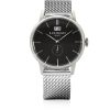 Gioielli Locman Orologi Uomo | 1960 Black Dial Quartz Stainless Steel Big Date Men'S Watch W/Milano Mesh Strap