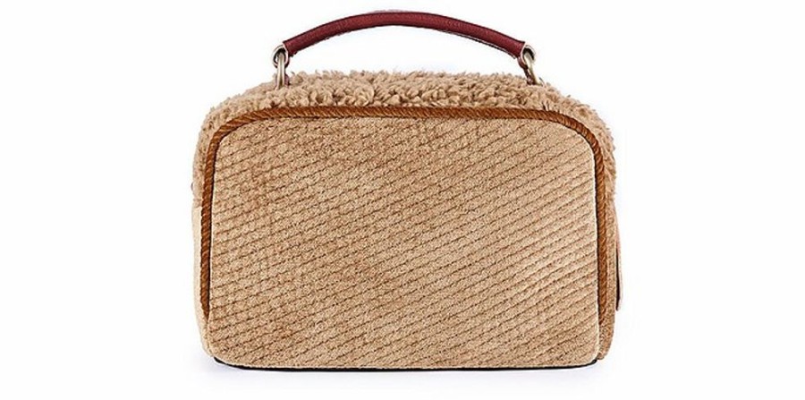 Borse ViaMailBag Tracolla | Braies Stone - Chenille And Eco-Friendly Faux Fur Crossbody Bag