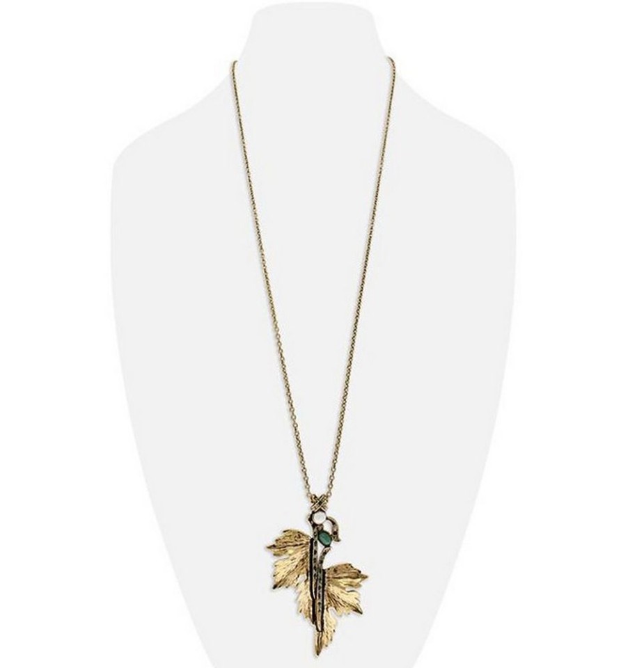 Gioielli Alcozer & J Contemporary Jewelry | Leaf Golden Brass Necklace