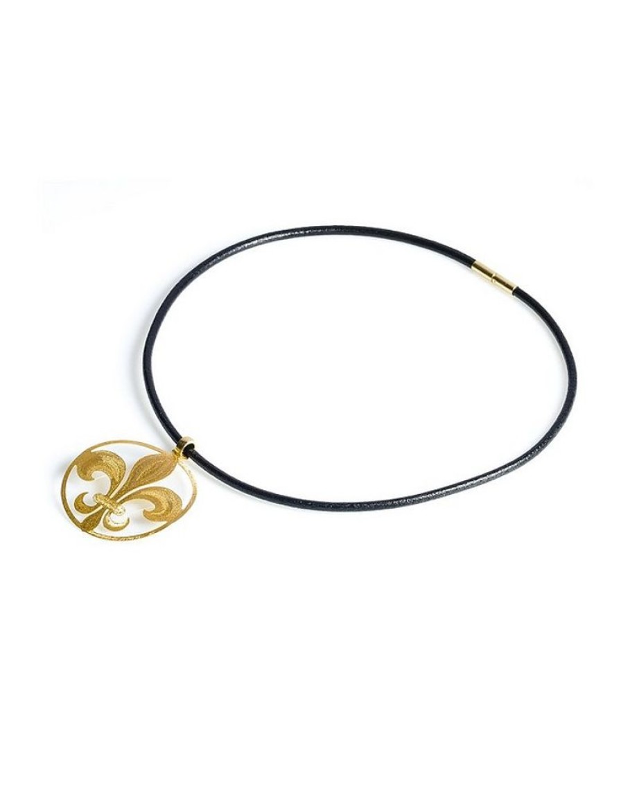 Gioielli Stefano Patriarchi Contemporary Jewelry | Etched Golden Silver Small Giglio Choker