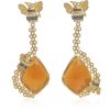 Gioielli Bernard Delettrez Fine Jewelry | Gold Bee Earrings With Orange Opales