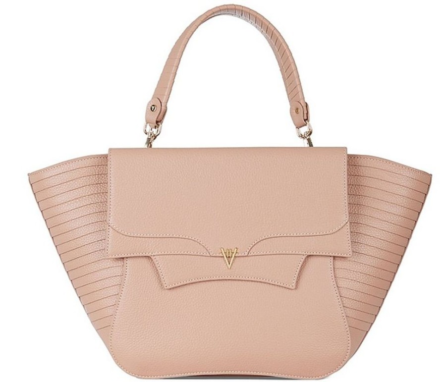 Borse HiVa Atelier Shopping | Orbis Peach Sand Grained Leather Tote Bag