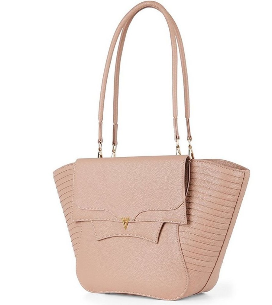 Borse HiVa Atelier Shopping | Orbis Peach Sand Grained Leather Tote Bag