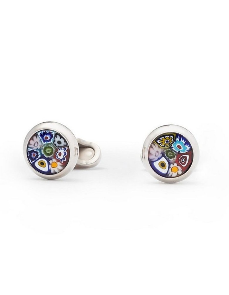 Gioielli Mon Art Gioielli Uomo | Torcello Brass And Murano Glass Small Millefiori Cufflinks