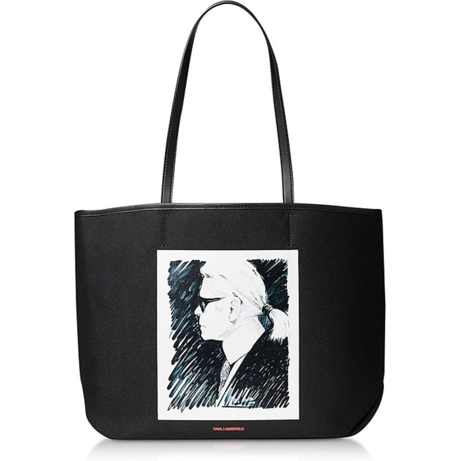 Borse Karl Lagerfeld A Spalla | Karl Legend Shopper In Canvas Stampato