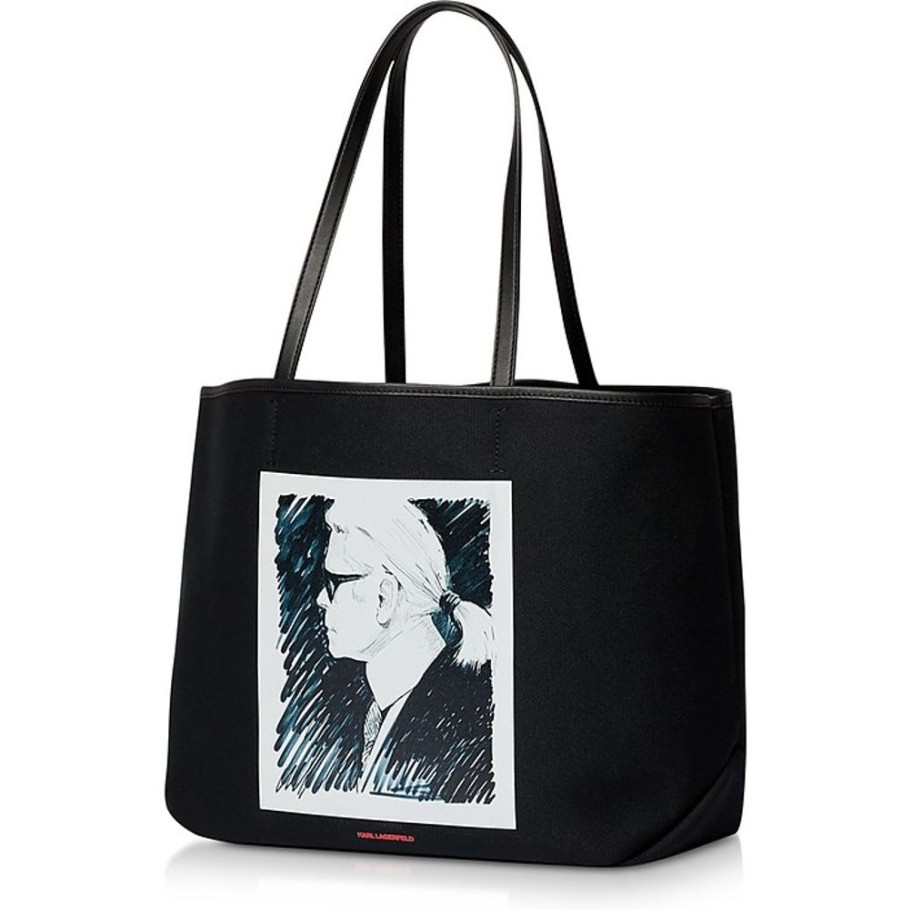 Borse Karl Lagerfeld A Spalla | Karl Legend Shopper In Canvas Stampato