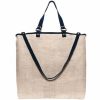 Borse Pier Sicilia Shopping | Salina Medium - Natural And Night Blue Tote Bag