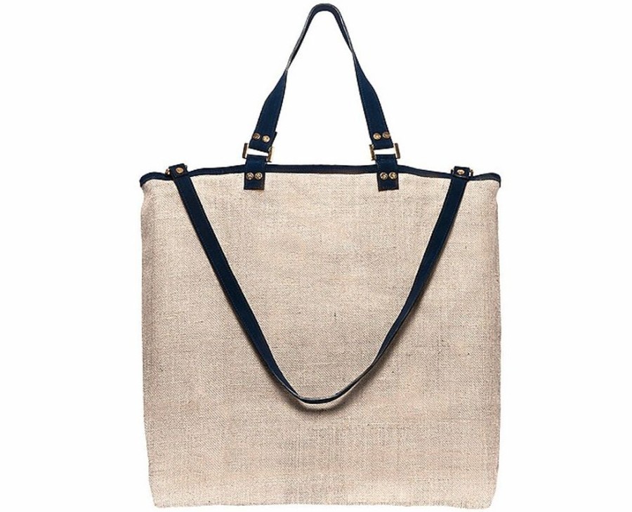 Borse Pier Sicilia Shopping | Salina Medium - Natural And Night Blue Tote Bag