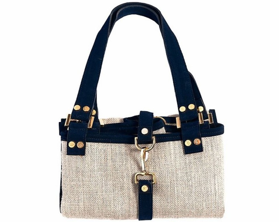 Borse Pier Sicilia Shopping | Salina Medium - Natural And Night Blue Tote Bag