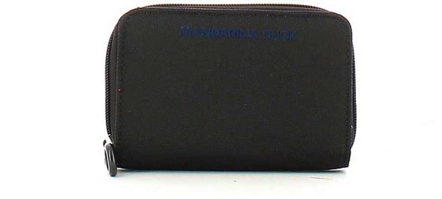 Borse MANDARINA DUCK Portafogli & Co. | Md20 Black Small Zip Around Wallet