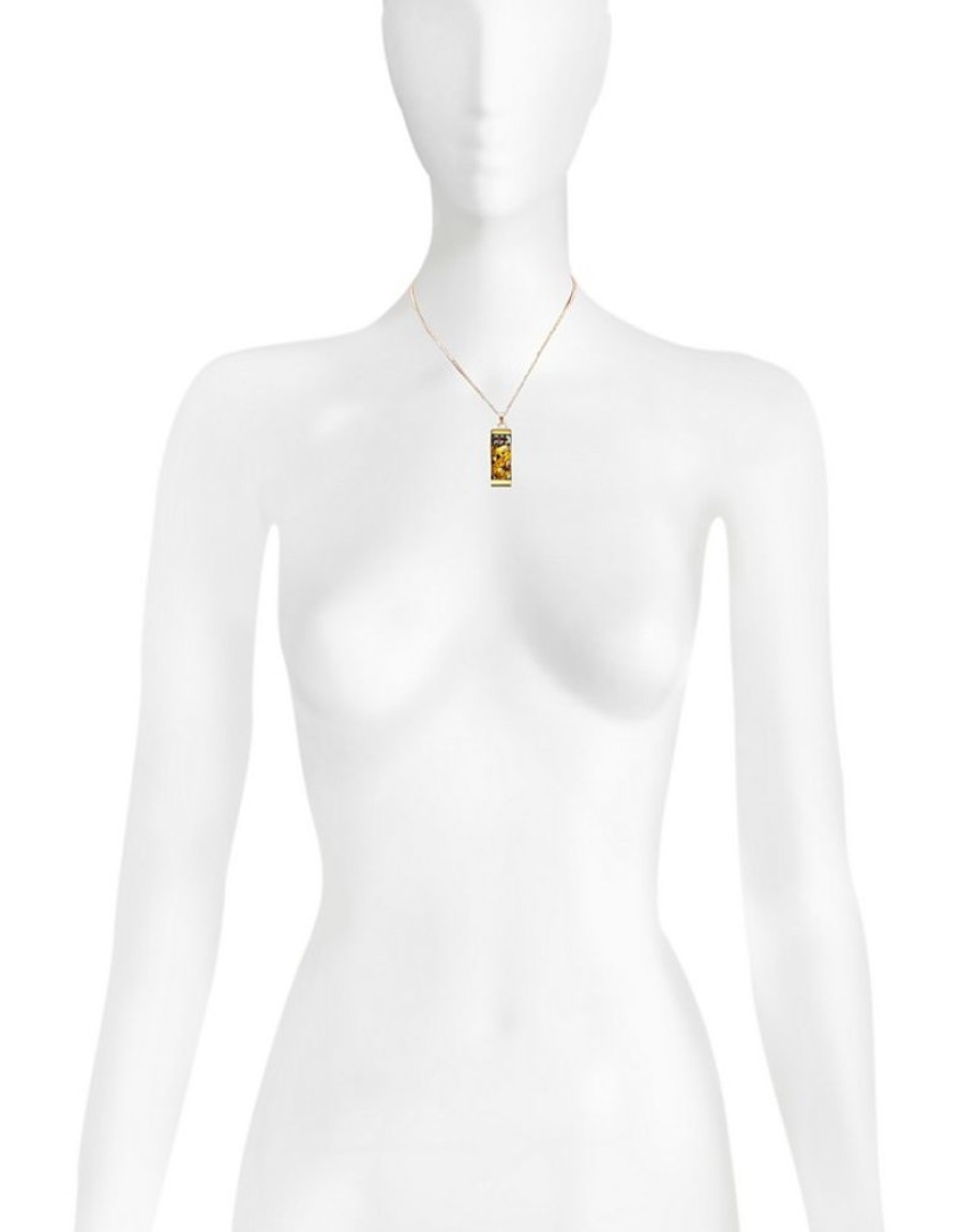 Gioielli Tuscan Jewels Contemporary Jewelry | 18K Gold Plated Sterling Silver Necklace W/4 Cm Ceramic Charm