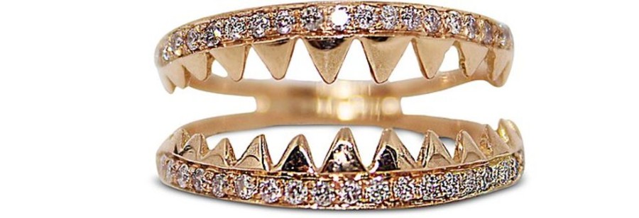 Gioielli Bernard Delettrez Fine Jewelry | Anello Shark In Oro Rosa E Diamanti