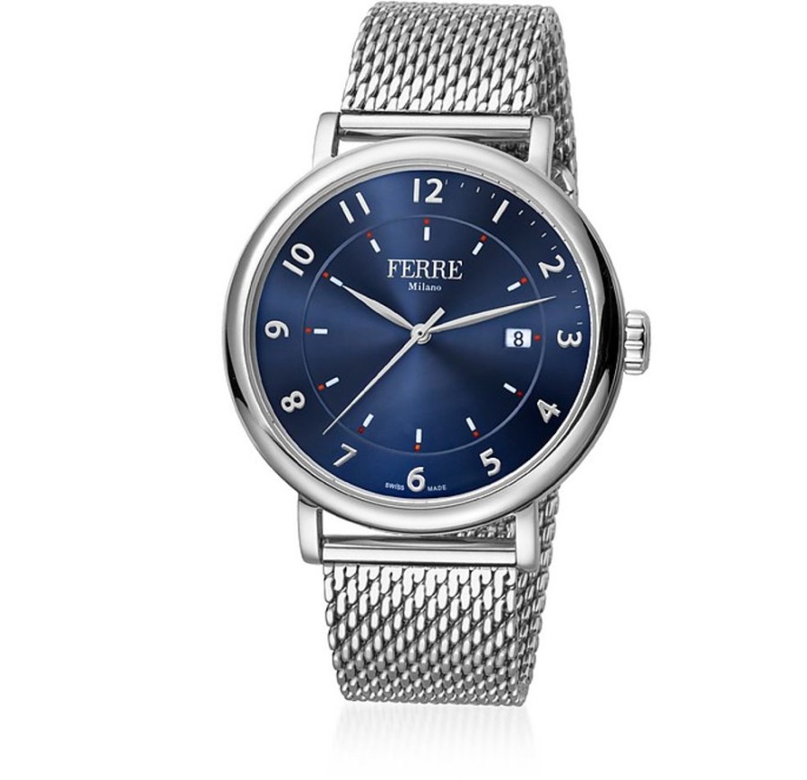 Gioielli Ferre' Milano Orologi Uomo | Blue Quartz Men'S Watch W/Milano Mesh Strap